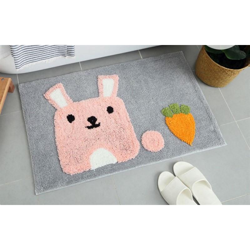 Thảm Chùi Chân Phòng Tắm Họa Tiết Thú Dễ Thương Siêu Thấm, Mềm Mịn 40*60