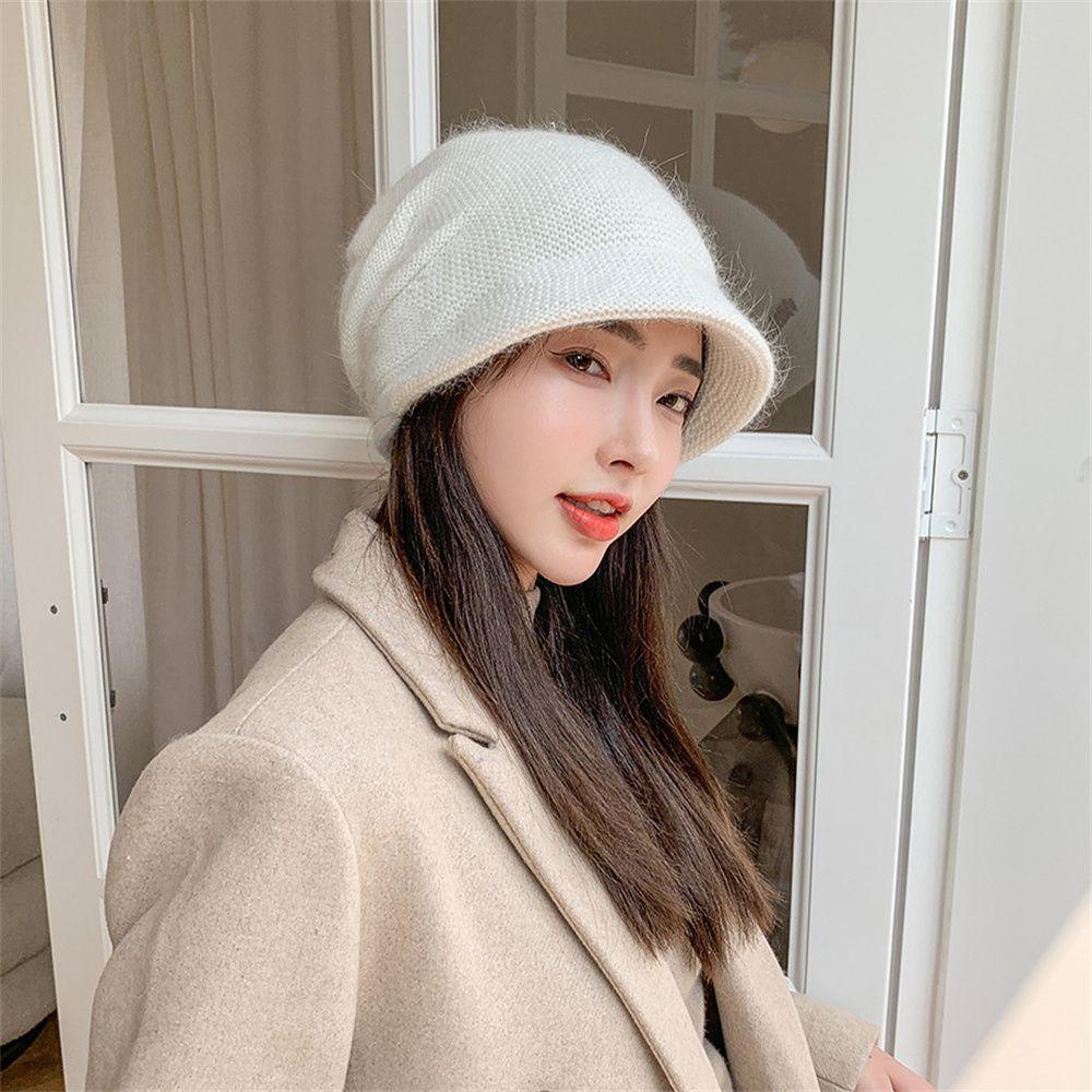 Mũ Beanie Lông Thỏ Dày 1 Món Giữ Ấm Mùa Thu Đông