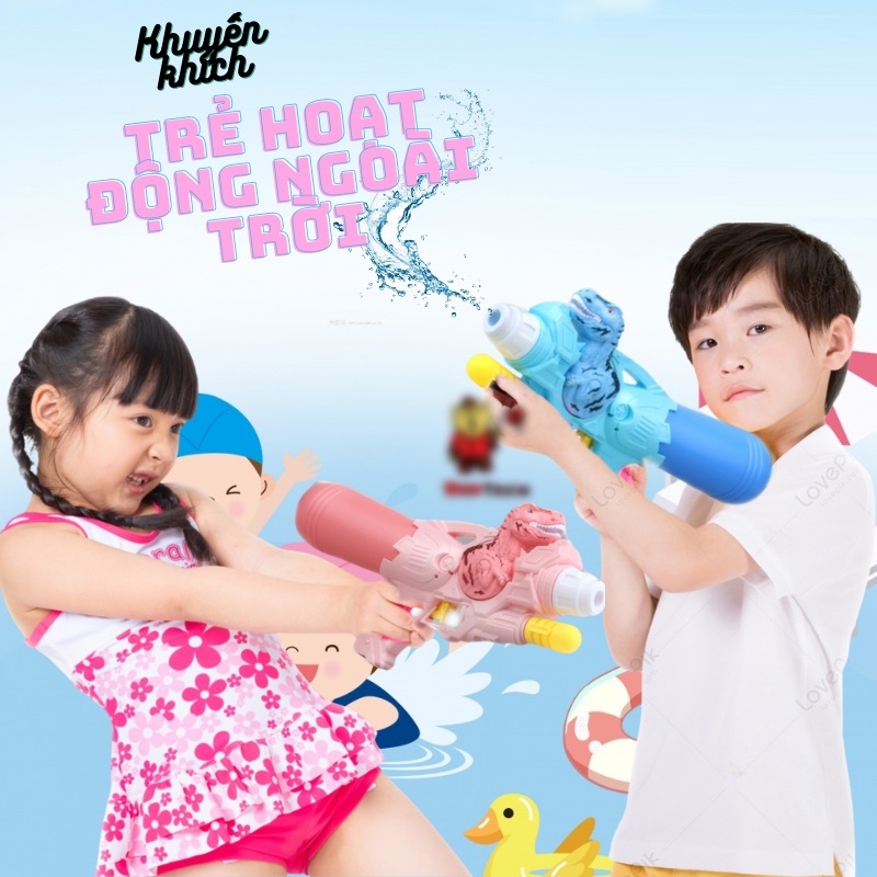 Súng bắn nước áp lực hình khủng long 570ml