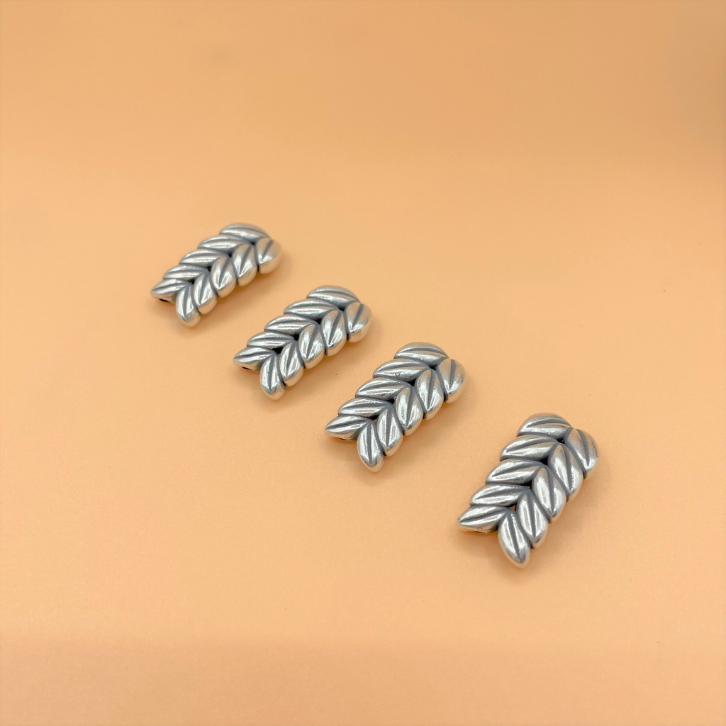 Charm nối bạc thái hình bông lúa chín (2 lỗ) - Charm bạc 925 - Mã CA790