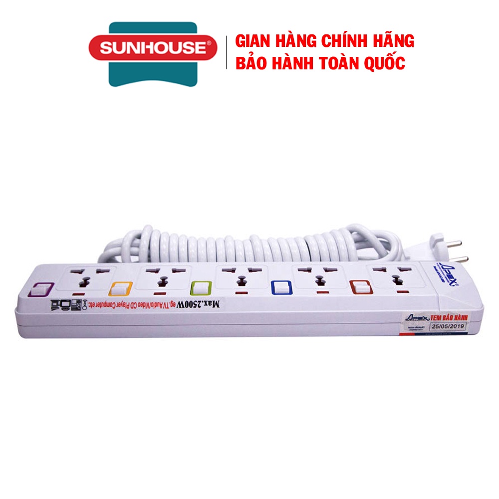 Ổ cắm điện Sunhouse  APE-OC2-5RD - Bảo hành 12 tháng