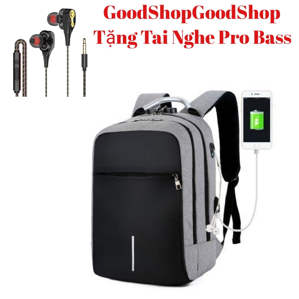 BALO LAPTOP NAM NỮ CHỐNG NƯỚC CÓ KHÓA SỐ NEW-0003 TẶNG KÈM TAI NGHE SIÊU BASS 110 VÀ CÁP NỐI SẠC TIỆN DỤNG