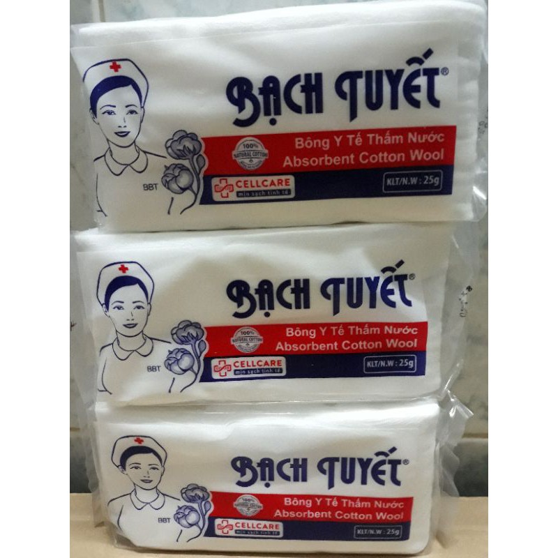 Combo 3 gói bông y tế  BẠCH TUYẾT 100g