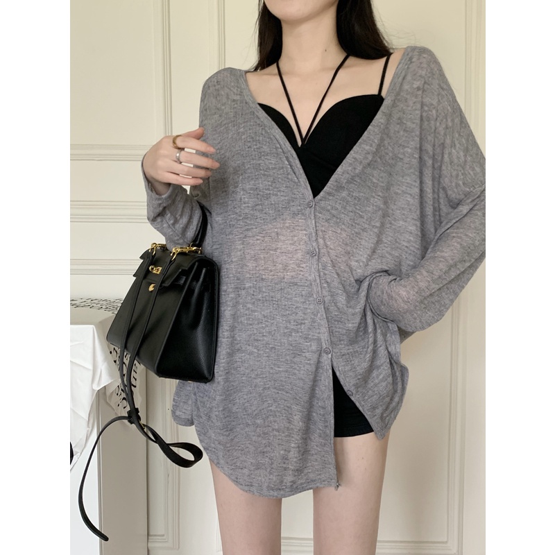 Cocory vn Cocory vn Set Áo Cardigan Dài Tay + Áo Hai Dây Thời Trang Dành Cho Nữ