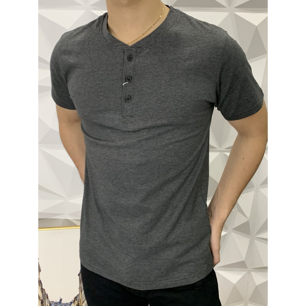 ÁO THUN NAM CỔ TÀU COTTON 5 MÀU AT3T02- 7 MÀU