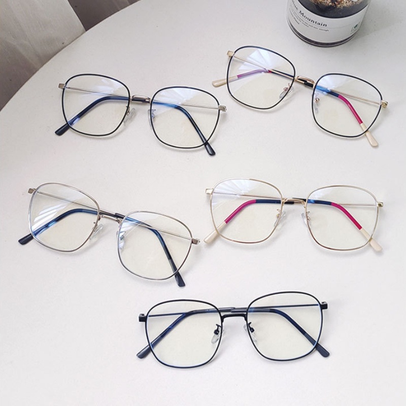 Mắt Kính Gọng Kim Loại Chống Ánh Sáng Xanh Thời Trang Mùa Hè Cho Cặp Đôi