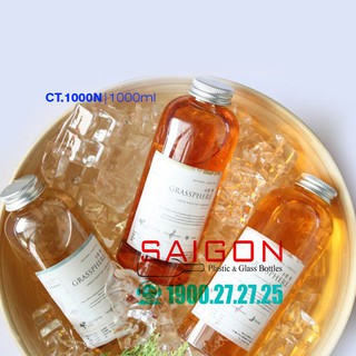 Chai Thủy Tinh Tròn Nắp Nhôm 1000ml