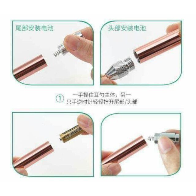 MVP2190 Dụng cụ lấy ráy tai / Bộ lấy ráy tai / Ngoáy tai có đèn 3 trong 1 kèm kẹp siêu tiện