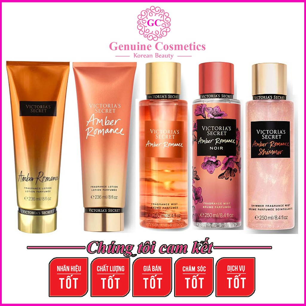 Sữa dưỡng thể Victoria Secret Amber Romance 236ml - 250ml- Siêu Thơm - Thẩm Thấu Nhanh