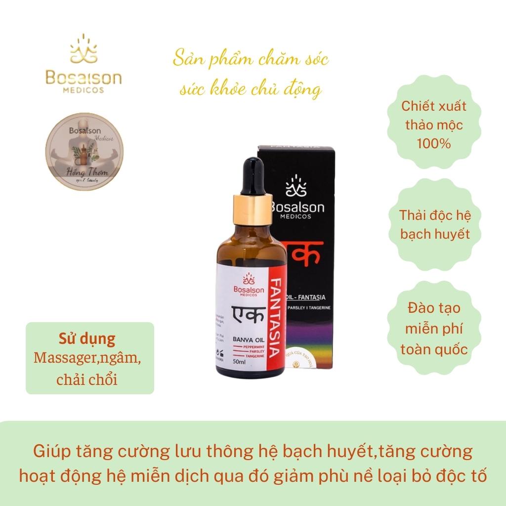 Tinh dầu Bosalson FANTASIA oil 50ml massage ngâm tắm giúp ngủ ngon thải độc hệ bạch huyết