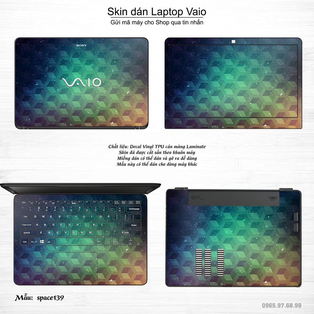 Skin dán Laptop Sony Vaio in hình không gian nhiều mẫu 24 (inbox mã máy cho Shop)