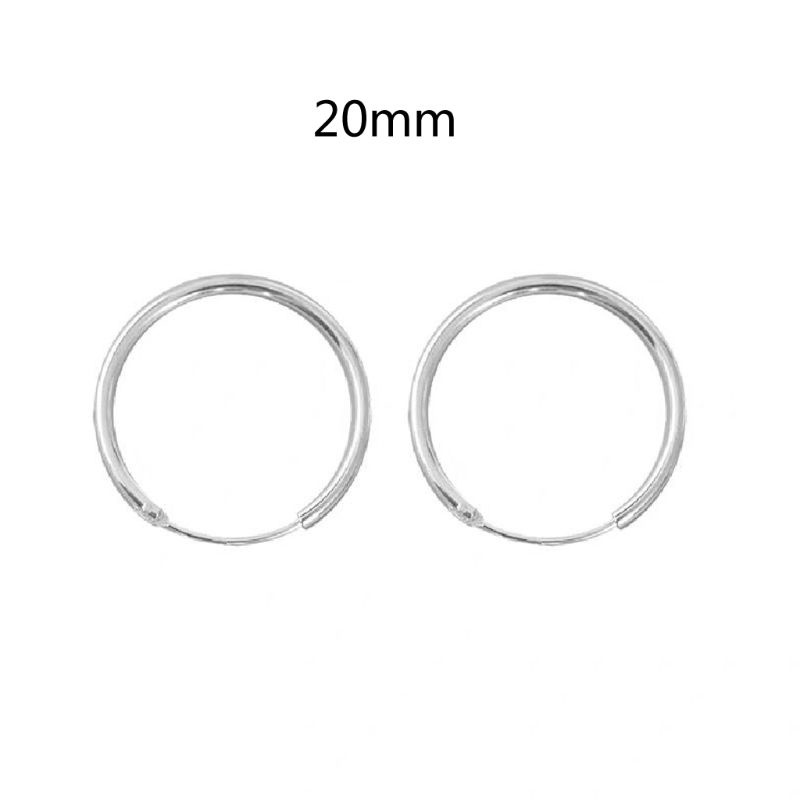 Bông Tai Mạ Bạc 925 Hình Tròn Đơn Giản Phong Cách Dân Tộc