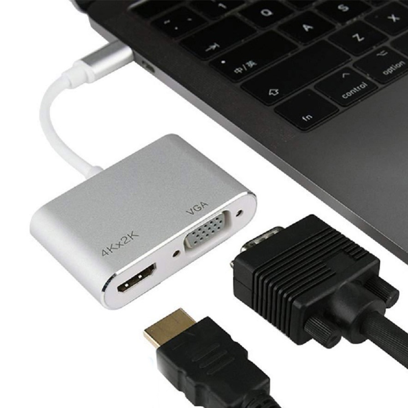 Bộ Chuyển Đổi Hub Type-C Sang VGA 1080P 60Hz 720P 480P Cho Book S9 Dex P20 S9 Mi 10