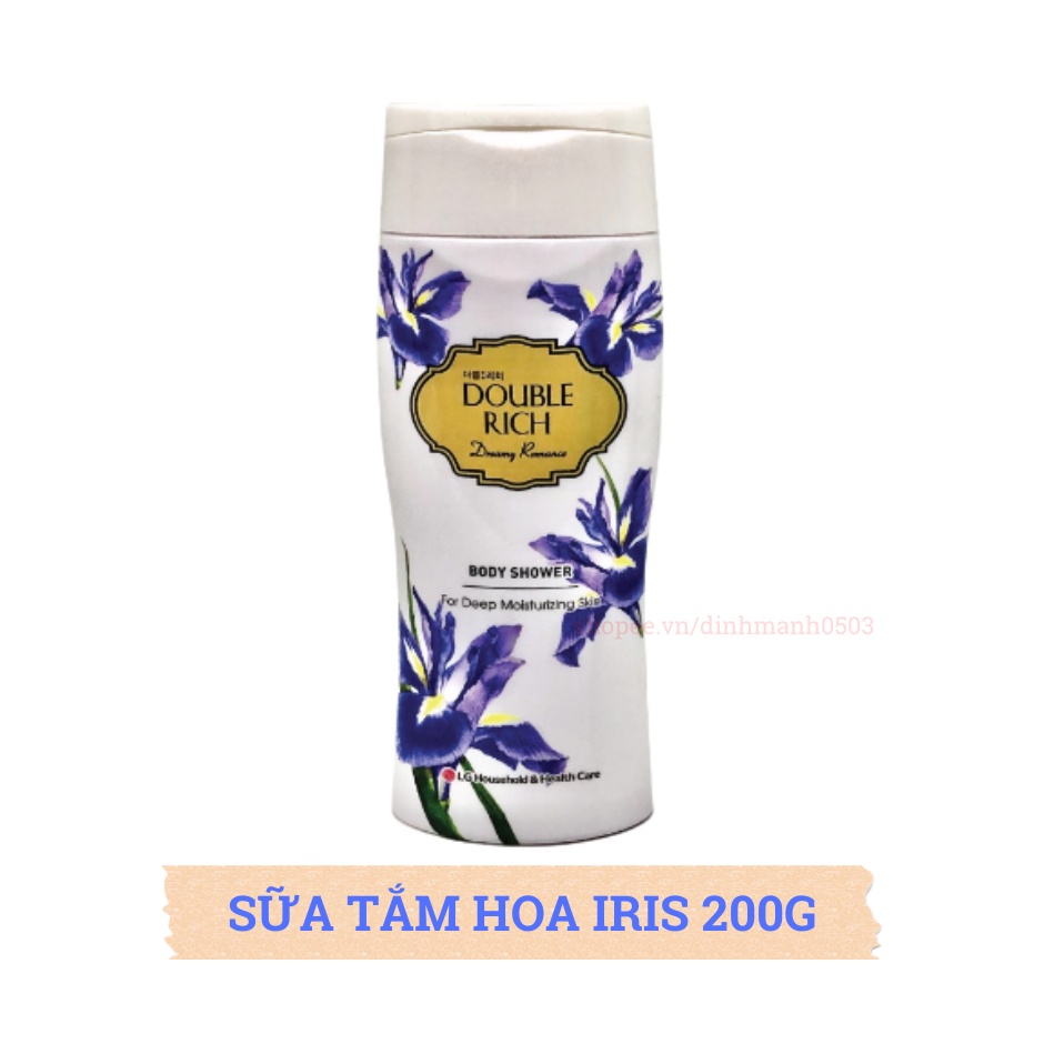 Sữa Tắm Hương Nước Hoa Thơm Double Rich Hàn Quốc Hoa Hồng - Iris - Anh Đào Dưỡng Da Trắng Sáng 200g/550g Hàn Quốc
