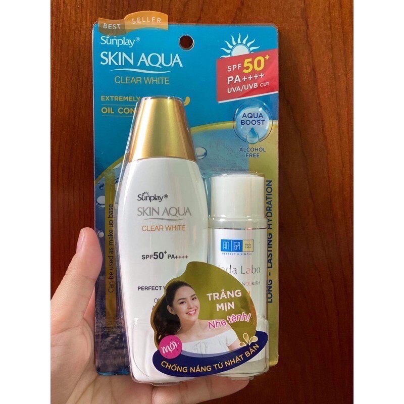 kem chống nắng sunplay skin aqua nắp vàng chai 25g