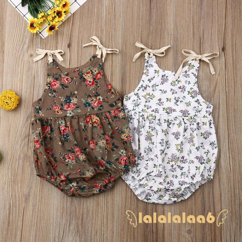 Jumpsuit ngắn hai dây họa tiết hoa thời trang cho bé gái