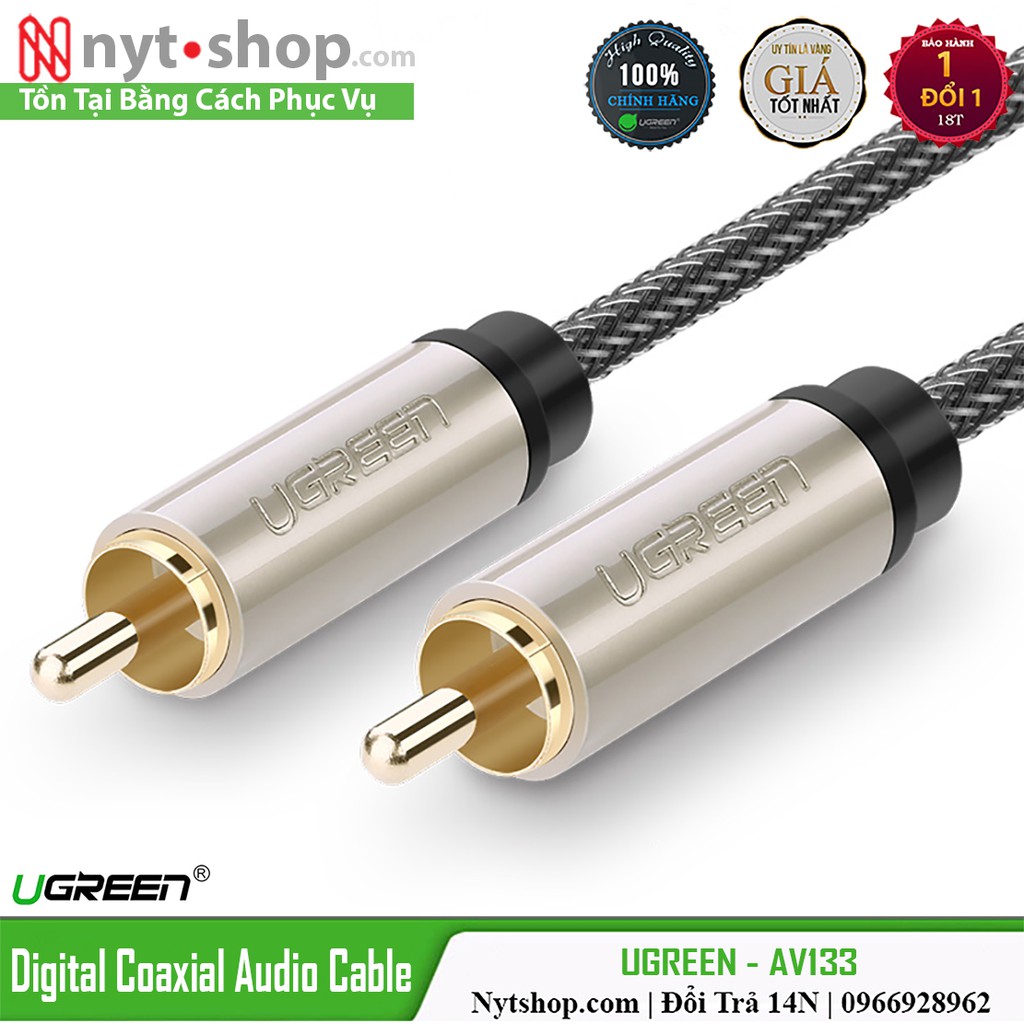 Cáp Âm Thanh SPDIF Coaxial Male to Male Cao Cấp UGREEN AV133