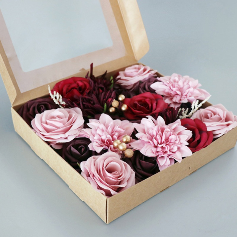 Hộp Đựng Hoa Hồng Giả Trang Trí Tiệc Cưới DIY