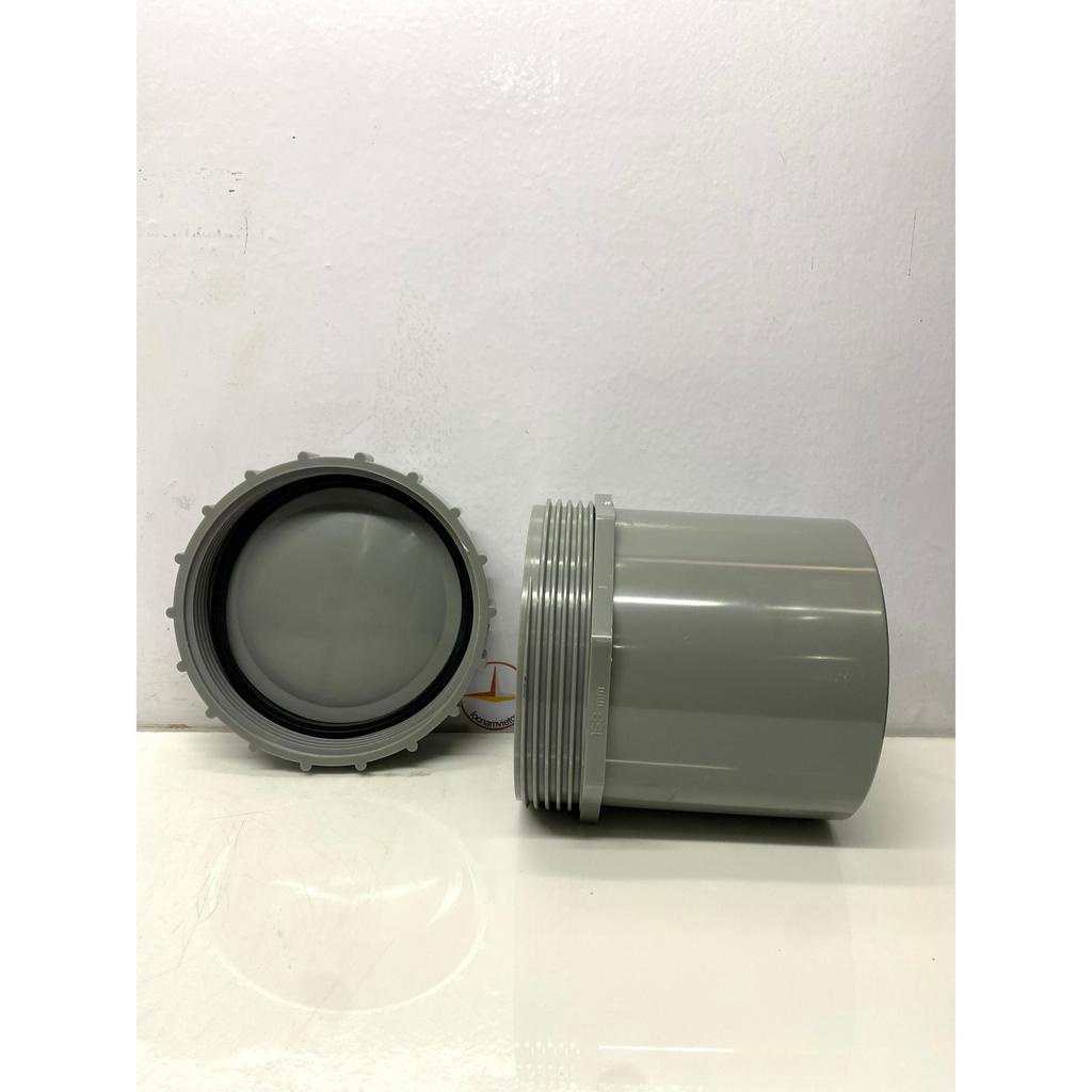 Bít xả ren ngoài/Male threaded clean out phi 168 nhựa PVC Bình Minh_BXRN168