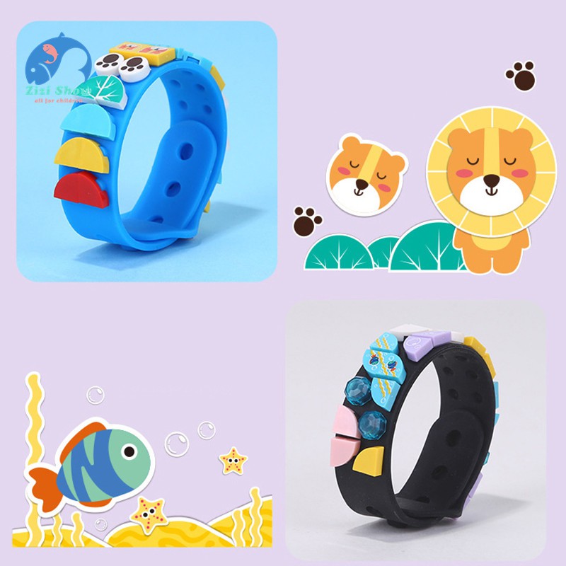 Vòng đeo tay silicone kết hợp khối lắp ghép mô hình lắp ráp sáng tạo cho trẻ em