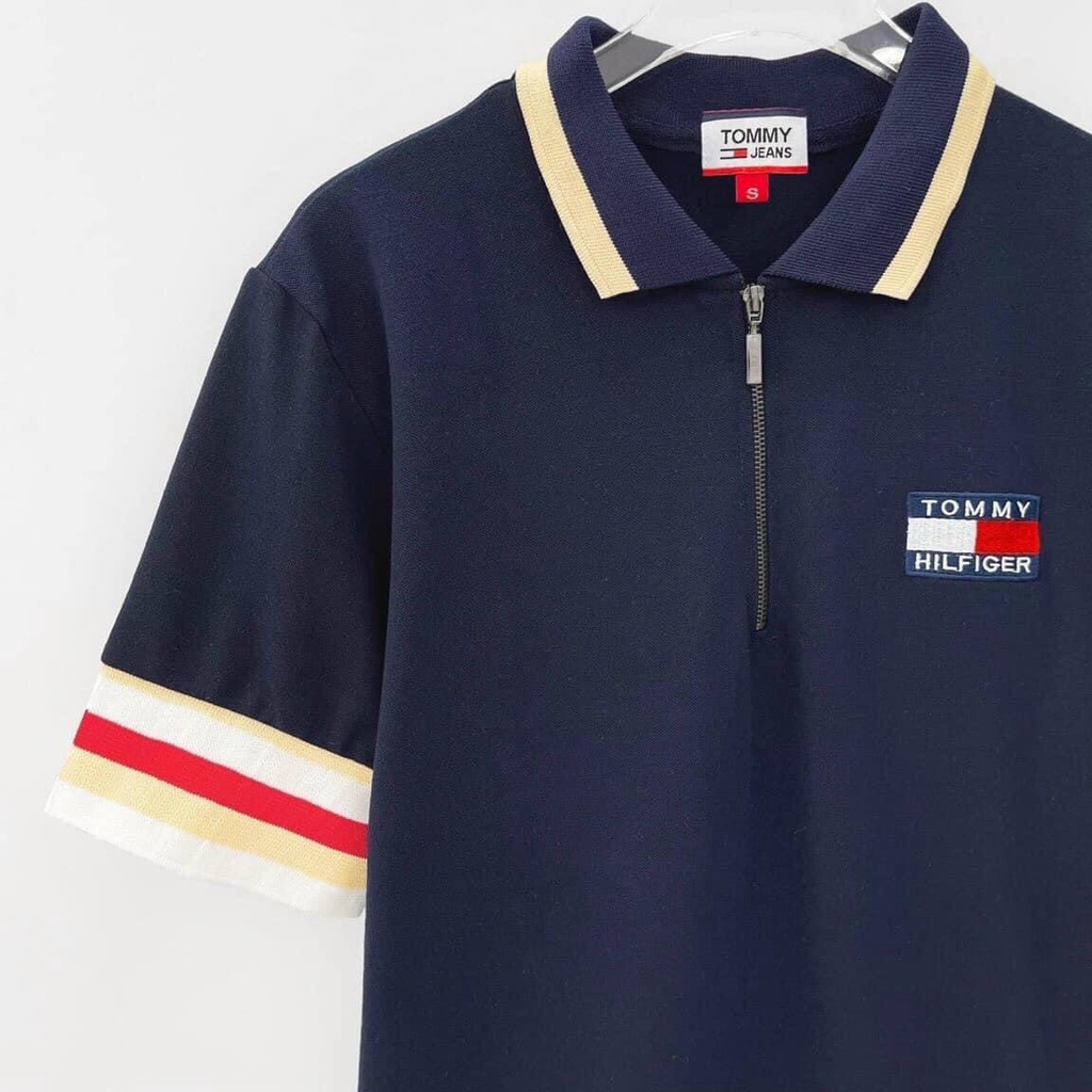 VÁY POLO TOMY XANH THAN VIỀN TAY