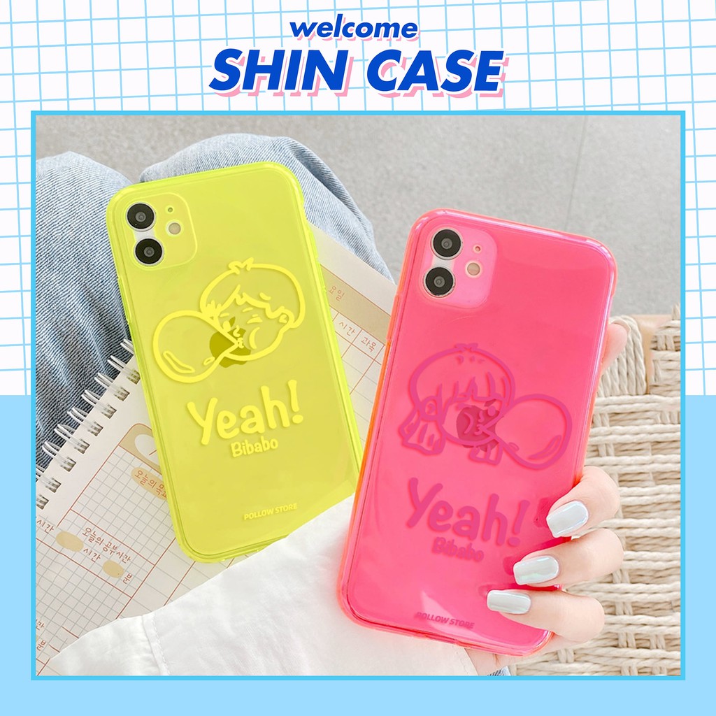 Ốp lưng iphone Bibabo neon dẻo mềm 5/5s/6/6plus/6s/6splus/7/7plus/8/8plus/x/xr/xs/11/12/pro/max/plus/promax