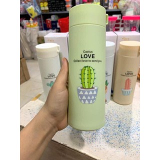 Bình nước thủy tinh bọc nhựa xương rồng siêu cute