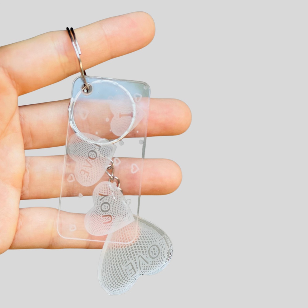 Móc Khóa I LOVE YOU Dễ Thương HÌnh Tim, Chữ Nhật