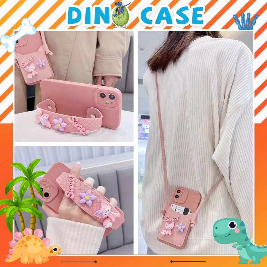 Ốp lưng iphone kèm móc đeo tay- ví đeo Lingna Belle sweet hồng 7plus x xsmax 11 11promax 12 12pro 12promax 13 13pro 13pr