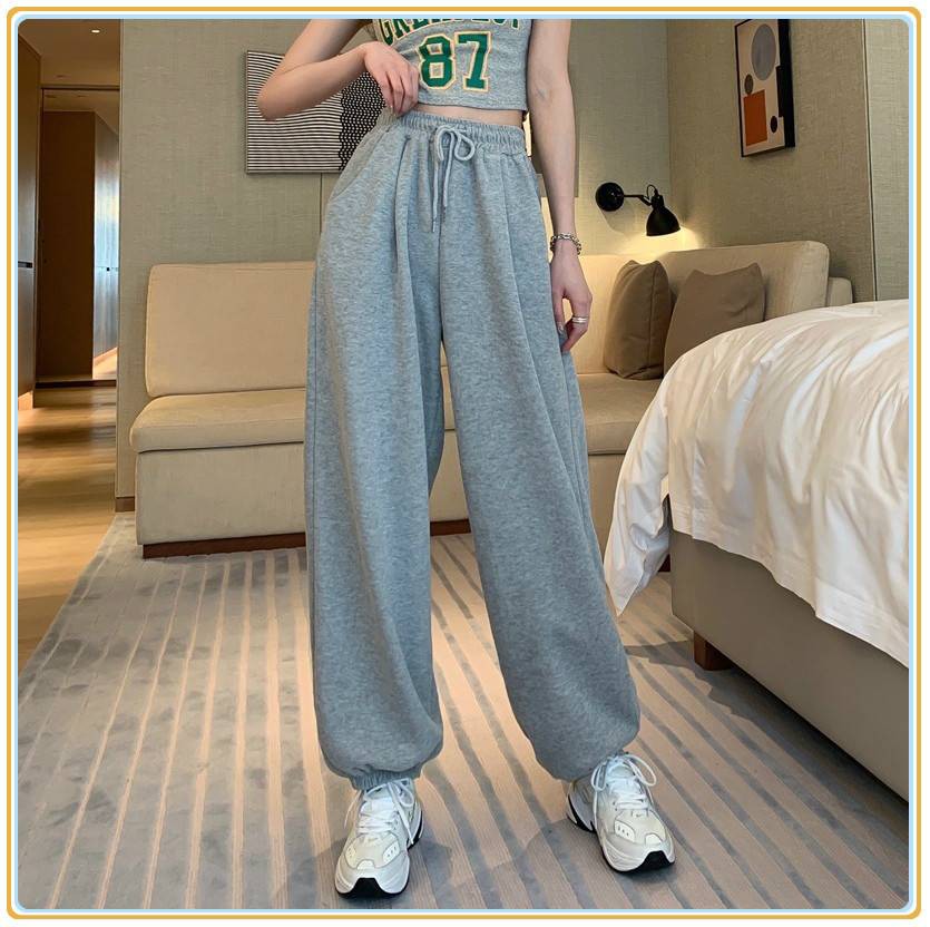 🌈Summer wide-leg pants Women's nine-point bloomers Thin section high-waist seven-point carrot pants Harem pants🌸
