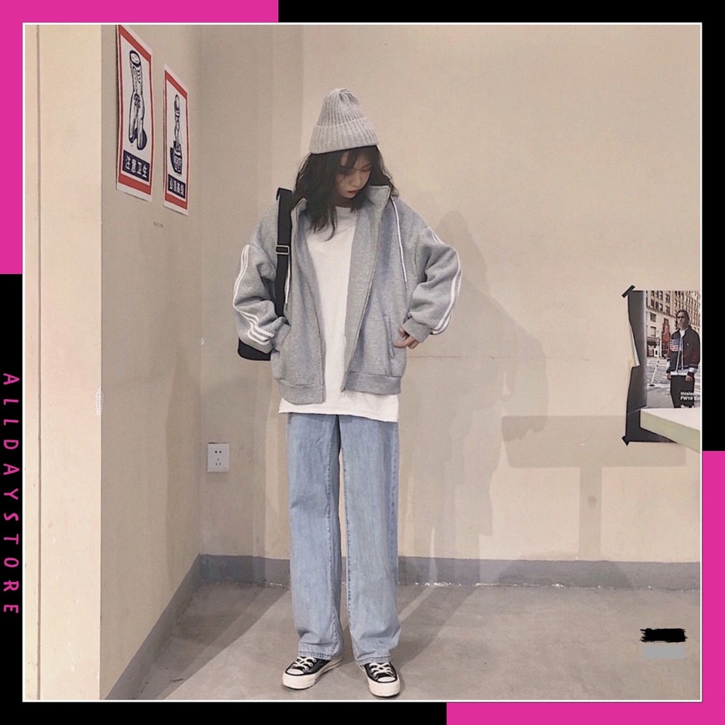 Áo khoác lót nỉ kẻ sọc Hàn Quốc,áo nỉ hoodie