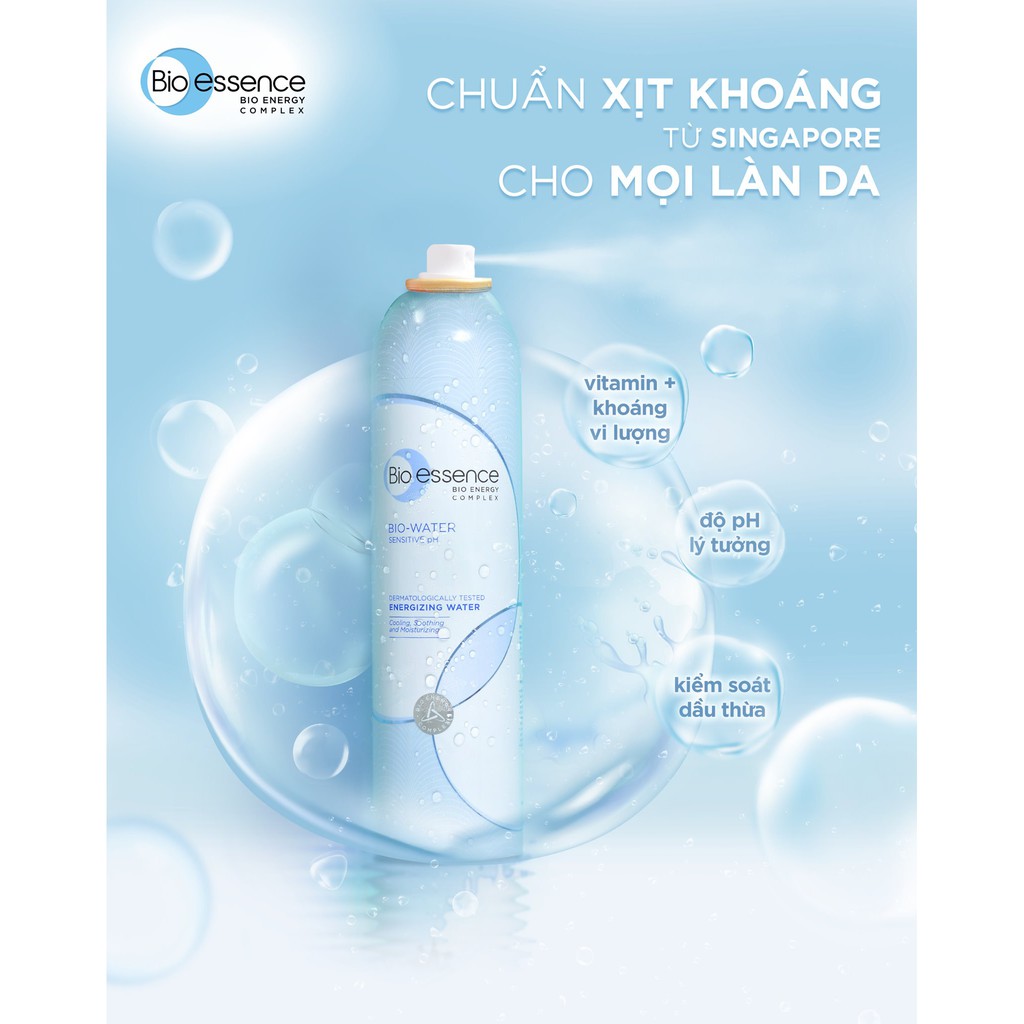 Bộ sản phẩm làm sạch và cấp ẩm cho da Bio-Essence Bio Water (Tẩy trang Micellar Water 100ml+ Xịt khoáng 300ml và 100ml))