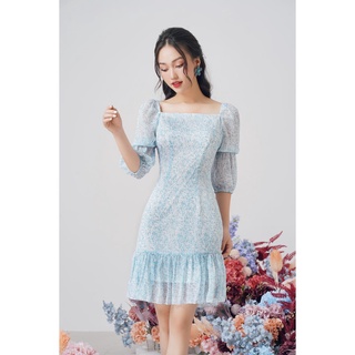 Váy, đầm nữ cổ vuông đuôi cá