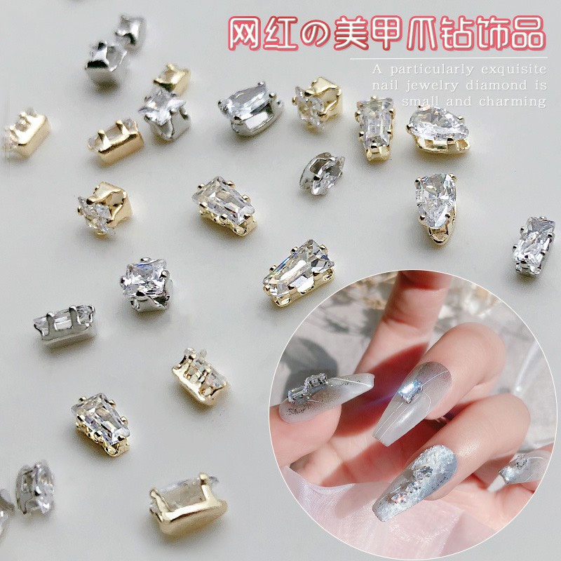Set 10 Viên Charm Hình Học  Đá Cao Cấp Trang Trí Móng