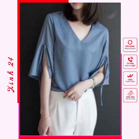 Áo cổ tim tay loe phong cách, Hàng thiết kế form chuẩn. | BigBuy360 - bigbuy360.vn