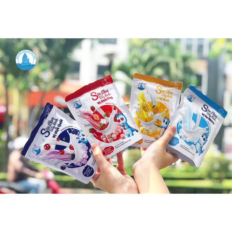 Sữa Chua Sấy Lạnh Hạ Long - Combo 10 gói 4 vị siêu ngon dâu, xoài, việt quất, tự nhiên