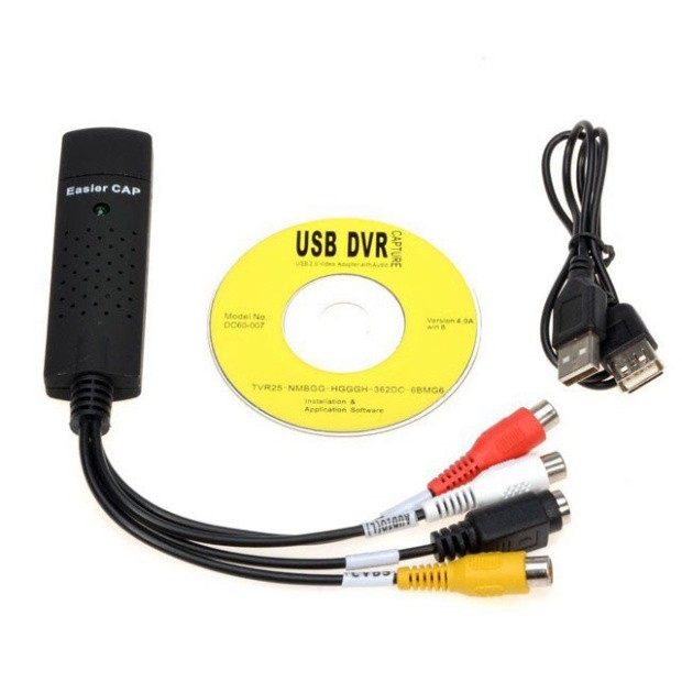 Easy Cap USB 2.0 Ghi chương trình TV-VCD-DVD-Camera vào Máy tính (Xả Kho) Cáp chuyển hình ảnh giá rẻ Shop congngheso23