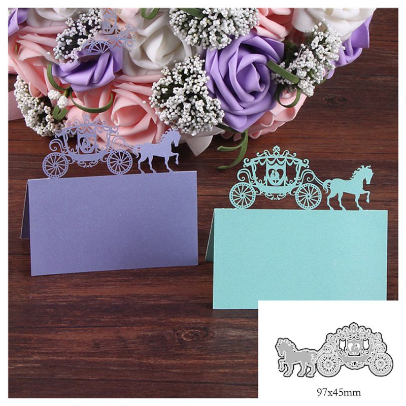 QQ Khuôn Cắt Giấy Kim Loại Hình Xe Ngựa Xinh Xắn