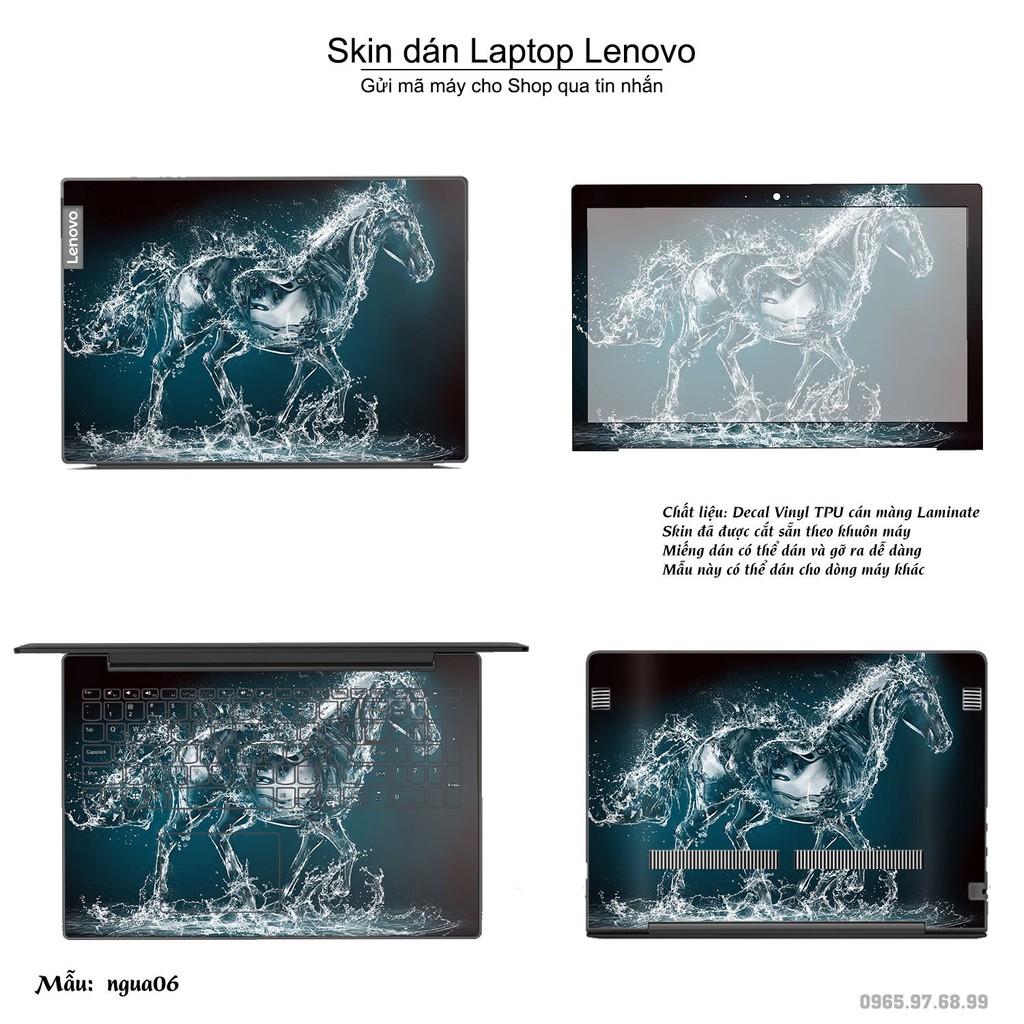 Skin dán Laptop Lenovo in hình Con ngựa (inbox mã máy cho Shop)