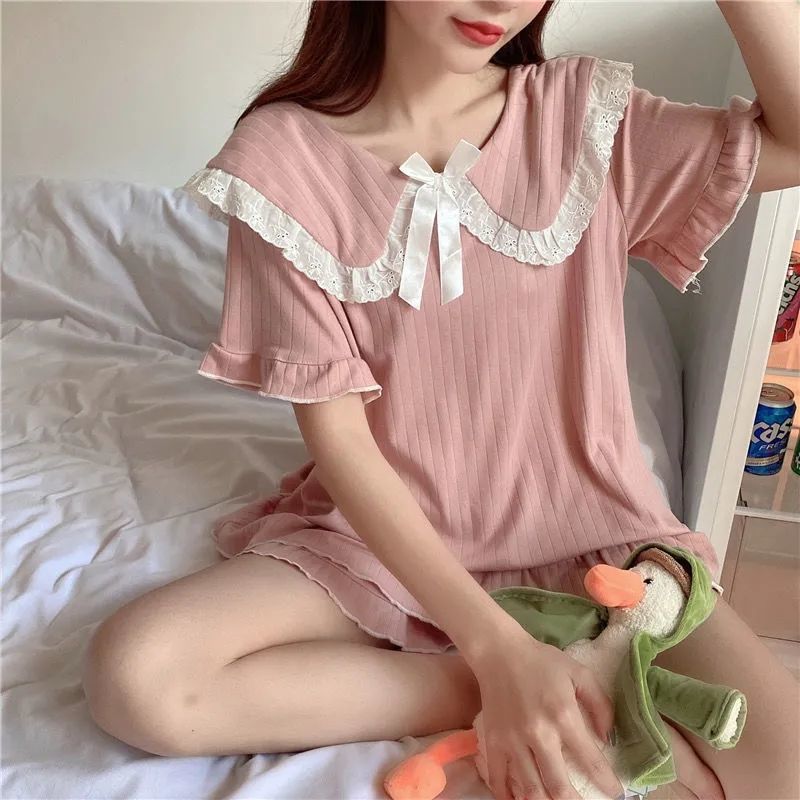 Bộ Đồ Ngủ Ngắn Tay Đáng Yêu Dành Cho Nữ