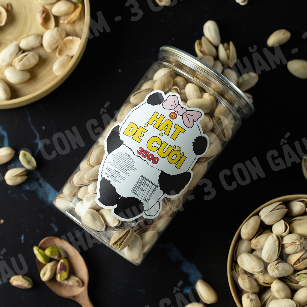 Hạt dẻ cười Mỹ 350g Nhằm Nhăm 3Con Gấu không tẩy trắng, không bị yểu Hạt dinh dưỡng