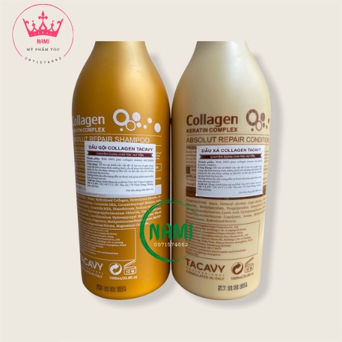 Cặp Dầu Gội Xả TACAVY Collagen 1000ML Phục Hồi Hư Tổn,Khô Xơ Gãy Rụng.Hàng Chính Hãng Cao Cấp