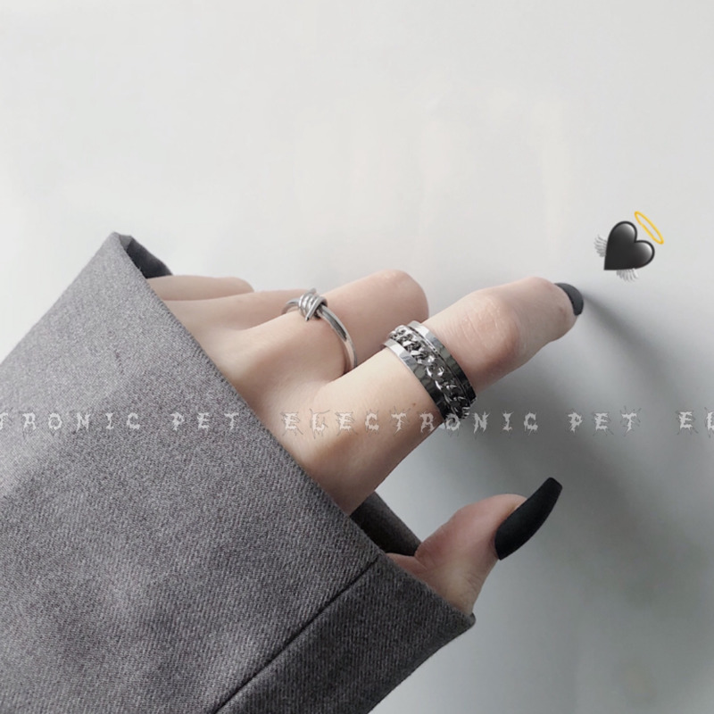 Nhẫn Đeo Ngón Trỏ Dạng Xích Phong Cách Hip Hop Hàn Quốc 19777