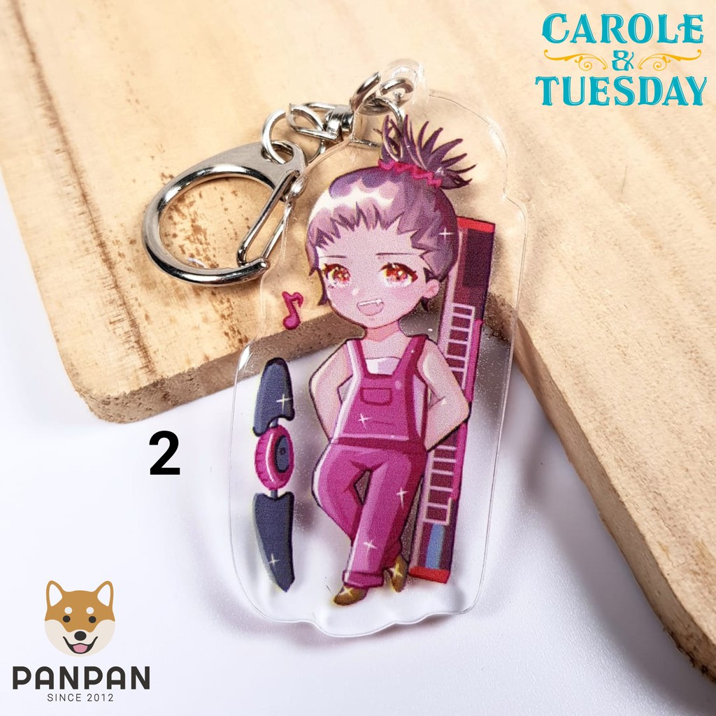 Móc khoá anime mica acrylic Carole &amp; Tuesday (6cm)