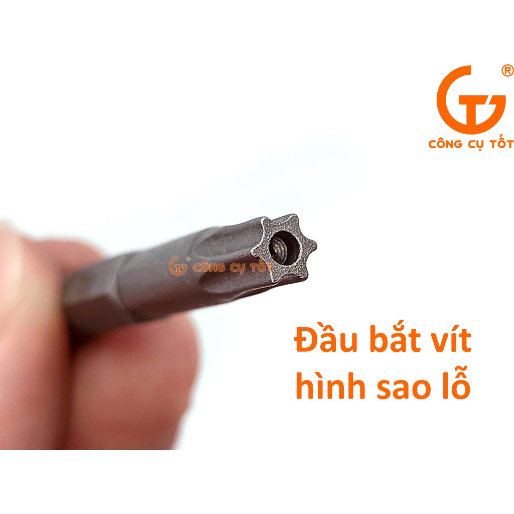 Bộ 8 đầu bắt vít hính sao lỗ 50mm các cỡ T8, T10, T15, T20, T25, T27, T30, T40
