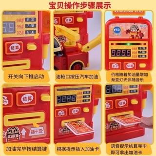 Đồ chơi trạm đổ nhiên liệu robot poly car