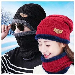 Set Khăn Ống + Mũ Len lót lông ấm áp