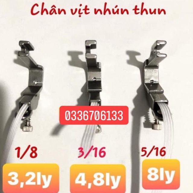 Chân vịt chần thun may nhún, chần dây viền, dùng cho máy may công nghiệp