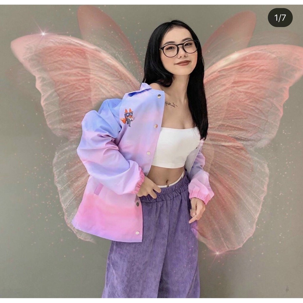 Áo khoác dù in kinh khí cầu dành cho nam cho nữ cổ bẻ, jacket form rộng cài cúc unisex ulzzang 123SHOP | BigBuy360 - bigbuy360.vn