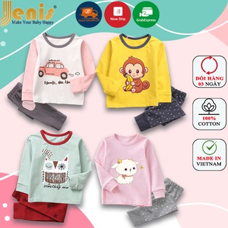 Quần áo trẻ em - Bộ quần áo thu đông dài tay nhiều mẫu cho bé trai bé gái cotton cao cấp Jenis JFK